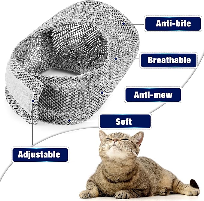 Weewooday 2 Pieces Cat Grooming Washer Mesh Bag Cat Muzzles Breathable Mesh Muzzles Adjustable Kitten Scratch Resistant Kitty Restraint Clothes Kitty Bath Bag for Bathing Nail Trimming Feeding(Gray)