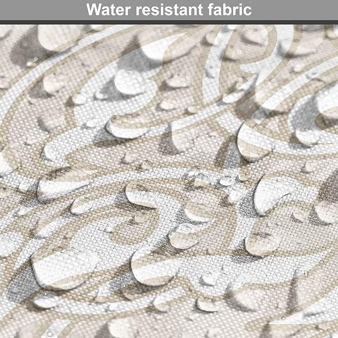 Lunarable Cream Dog Crate Cover, Oriental Motifs with Antique Damask Inspired Design Retro Revival Swirls, Easy to Use Pet Kennel Cover for Cats & Medium Dogs, 24 Inch, Beige White