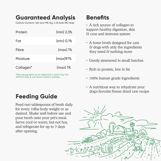 Open Farm Bone Broth, Food Topper for Both Dogs and Cats with Responsibly Sourced Meat and Superfoods Without Artificial Flavors or Preservatives, 12oz