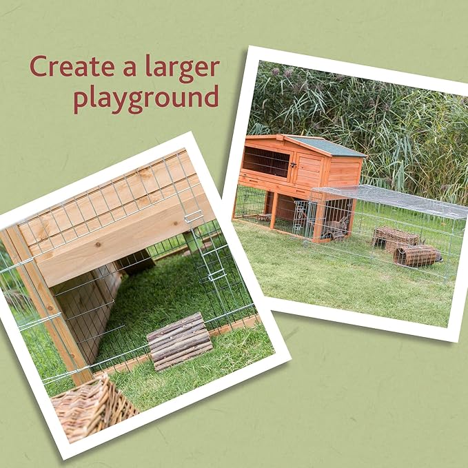 TRIXIE Rabbit Cage - 55 cu. ft., Outdoor Pen Extends Rabbit Hutch and Chicken Coops, Ideal for Small Animals, Bunny, Guinea Pigs, Chickens