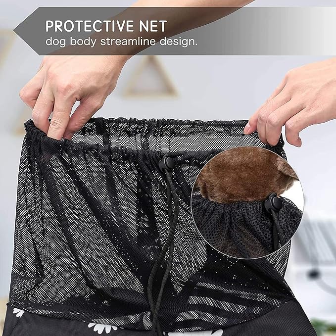 Petmolico Pet Dog Sling Carrier, Hands Free Pet Sling with Adjustable Padded Shoulder Strap Dog Cat Puppy Carrier Bag with Zipper Pocket for Subway Shopping Traveling, Black Daisy
