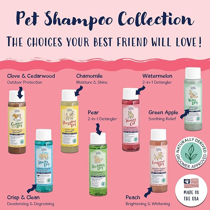 Bobbi Panter 2-in-1 Deshadding Cat Shampoo and Conditioner - Reduces Shedding, Dander & Matting, Natural Ingredients, Tear-Free, pH-Balanced, Concentrated 20:1, Watermelon Scent, 13 oz.