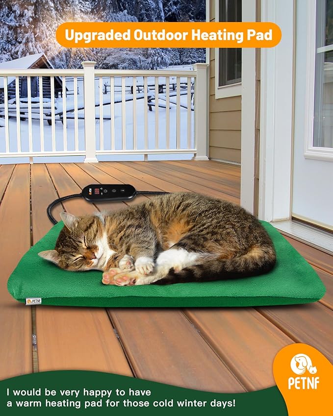 PETNF 2024 Pet Heating Pad with APP Remote Control, Indoor Outdoor Heated Pet Bed with Temperature Time Adjustment & Waterproof Cover, Electric Pet Heated Bed Pads