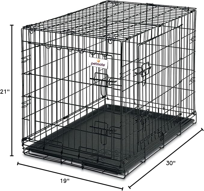 Petmate 30-Inch 2-Door Training Retreats Wire Kennel for Dogs, 30 to 50-Pound