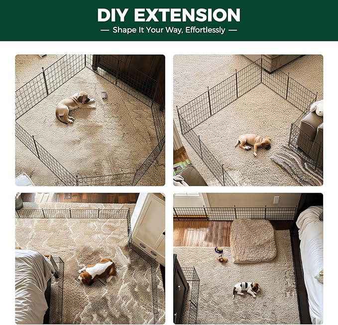 FXW MiniPaws Dog Playpen Designed for Puppies/Small Dogs & FXW Easy-Carry Straps, Fit 8-Panel of All Heights Dog Playpen