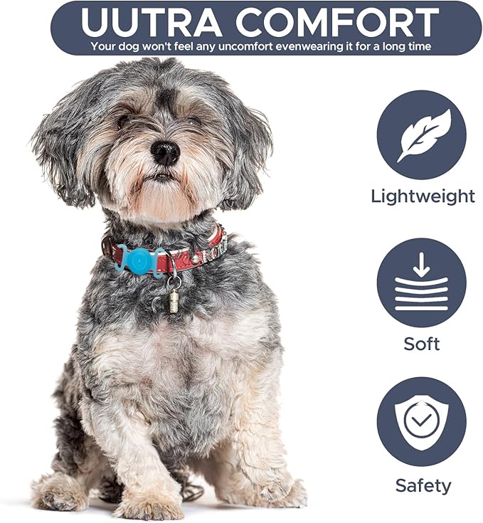 GPS Tracker for Dogs, Mini GPS Cat Tracker, Dog Tracking tag with Holder, No Monthly Fee,Work with Apple Find My(iOS Only),Dog Tracking Device,Anti-Lost,Finder Tag for Vehicles/Pets/Kids/Items (Blue)