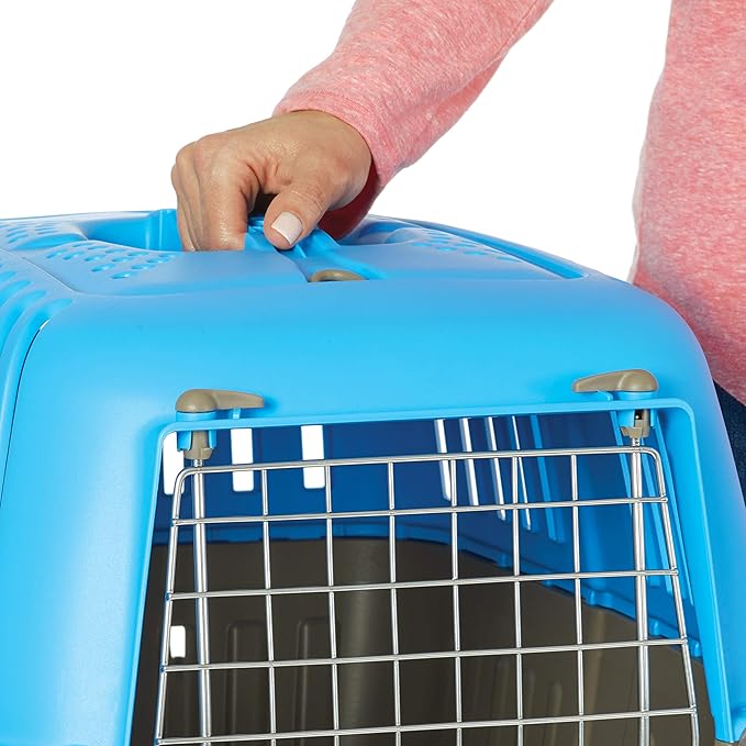 MidWest Homes for Pets Spree Travel Pet Carrier, Dog Carrier Features Easy Assembly and Not The Tedious Nut & Bolt Assembly of Competitors, Blue, 24-Inch Small Dog Breeds (1424SPB) (Pack of 1)