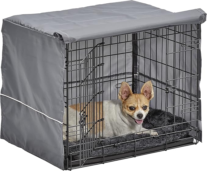 New World Pet Products Dog Crate Comfort Kit, Matching Dog Crate Cover & Dog Bed to Make Your Dog's Crate Their Home, Fits 24-Inch Long Dog Crates, Dog Crate Not Included