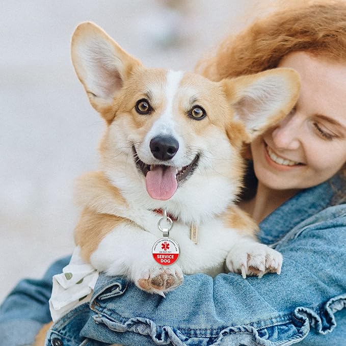 MYLUCKYTAG Service Dog Tag, QR Code Pet ID Tag Dog Tag, Online Pet Profile, Pet Location Alert Email, Digital Pet Tag, Durable Pet ID, Dog Collar Tag, Durable Pet ID, Engraved Pet Tag