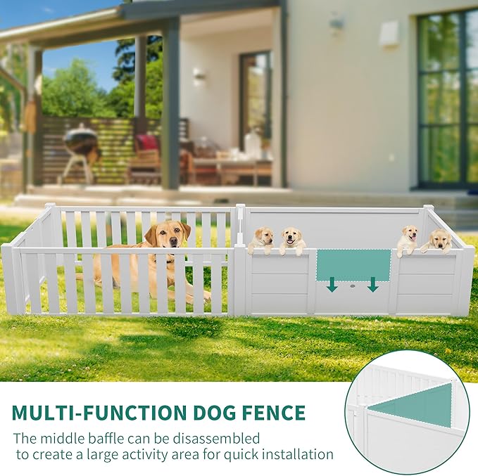 YITAHOME Whelping Box for Dogs/Puppies: 2-Room Large Indoor Outdoor Playpen 78" L x 39.4" W x 17.7" H with Removable Doors, Washable Pads, Portable Puppy Brooder