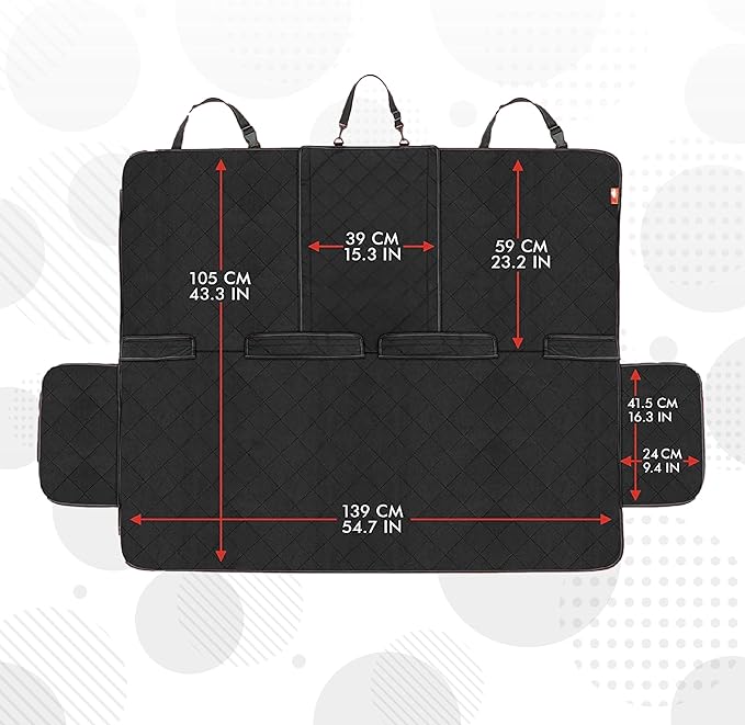 Lusso Gear Dog Car Seat Cover for Back Seat - Waterproof Dog Seat Cover for Back Seat - Non-Slip Back Seat Cover Stays in Place - Black Rear Seat Cover for Car, Truck and SUV - Car Seat Protector