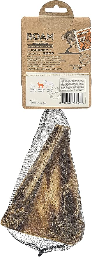 ROAM Pet Treats Bucky Chucky – Grasslands Venison Dog Bone, Single Ingredient, All Natural, Grain-Free, & Gluten-Free