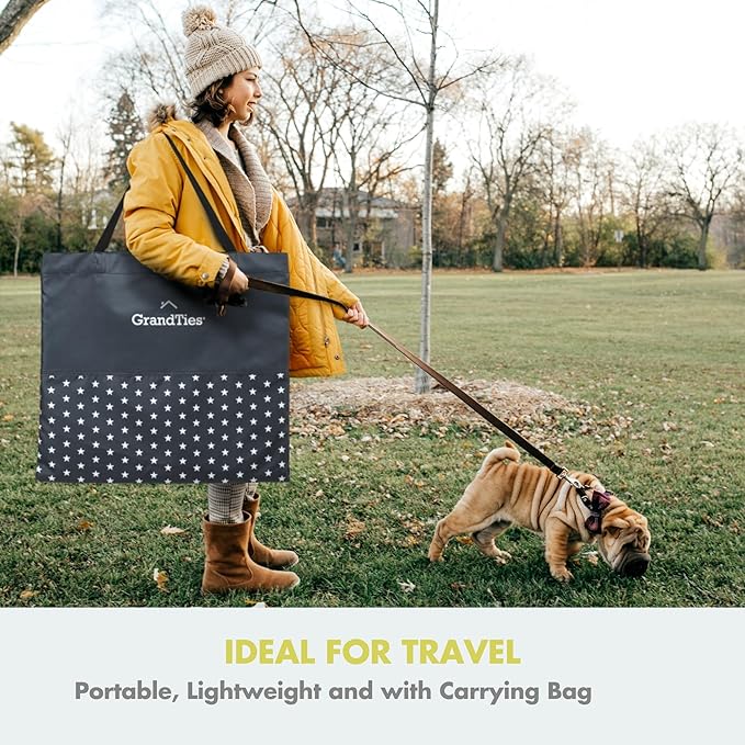 GrandTies Waterproof Dog & Cat Playpen – Foldable Pet Tent for Indoor & Outdoor, Pop-Up Kennel for Puppies, Kittens & Rabbits – Portable Travel Crate with Carrying Case (Spring Sprout, Large)