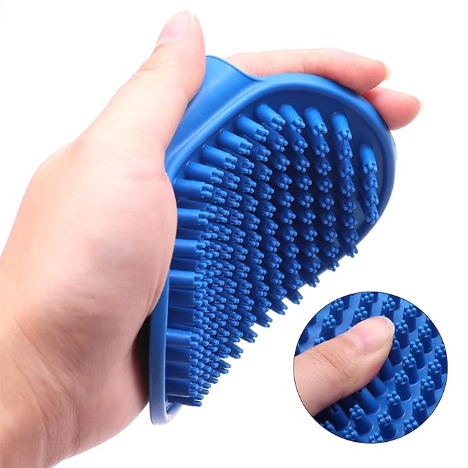 Dog Washing Gloves Brush for Pet: JOANGIHC 3PCS Dogs Shedding Wash Massage Gloves Grooming for Short Long Haired Dogs Cats (Light Green)