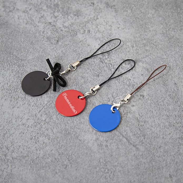 Framendino, Pet ID Tag Colorful Blank Round Double Sided Pets ID Tag Name Phone Number ID Tags Aluminum Charms