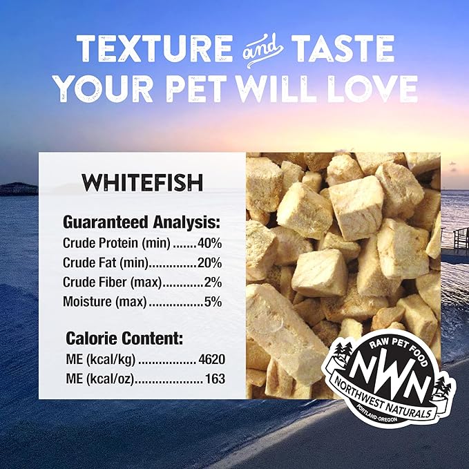 Northwest Naturals Raw Rewards Freeze-Dried Whitefish Treats for Dogs and Cats - Bite-Sized Pieces - Healthy, 1 Ingredient, Human Grade Pet Food, All Natural - 10 Oz (Pack of 3)