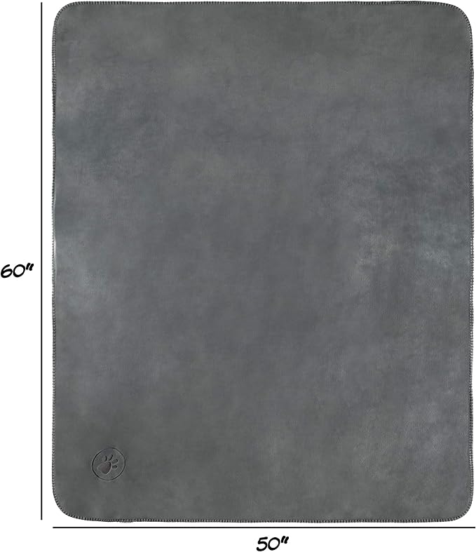 Waterproof Pet Blanket Collection– Reversible Throw Protects Couch, Car, Bed from Spills, Stains, or Fur – Dog and Cat Blankets by PETMAKER Dark Gray Large