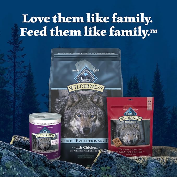 Blue Buffalo Wilderness Natural High-Protein Healthy Weight Dry Food for Large Breed Adult Dogs, Chicken Recipe, 24-lb. Bag