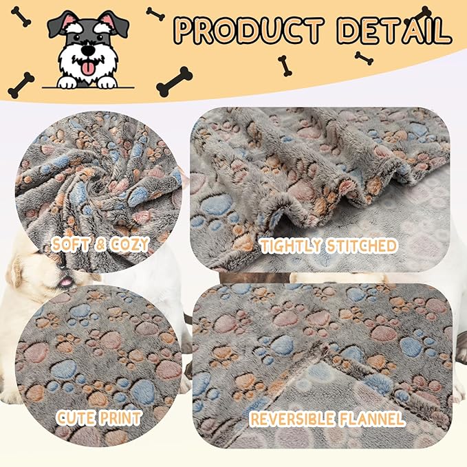 Dog Blankets for Dogs, Large Dog Blanket Dog Cat Soft Fuzzy Blankets Washable,Comfort Flannel Cow Print,Fuzzy Soft Blankets for Dogs,Pet Blanket,Reversible Cow Print,40 x 31 inch