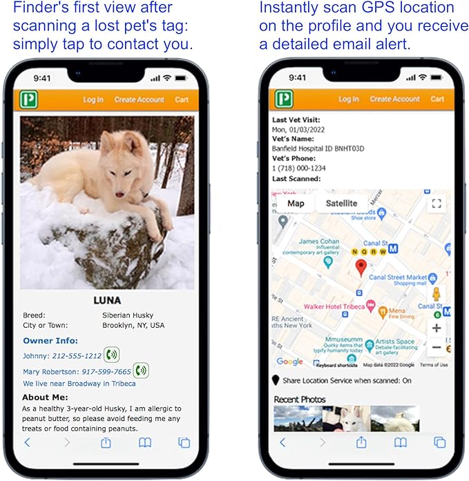 Premium NFC & QR Code Smart ID Tag for Dogs - Easy Scanning, Instant Profile Access, Real-Time Location Alerts(Silver Paw)