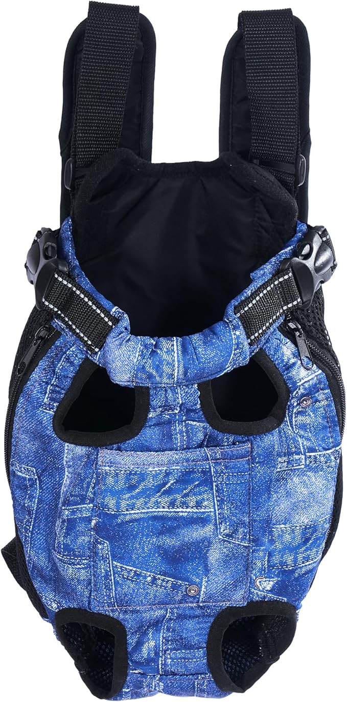 Pet Carrier Backpack Pet Tote Bags for Cats or Doggies, Portable Puppy Travel Carrier Bags, Cozy Soft Pet Puppies Carriers Slings Backpacks (Denim, XX-Large (Pack of 1))