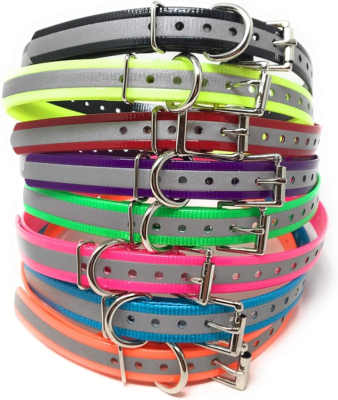 Replacement Strap for Dogtra Collars - 3/4" Wide Ultra-Durable Dog E-Collar Replacement for Training, Bark, Shock, Electric, and GPS Collars - 28" Adjustable Length Reflective Yellow