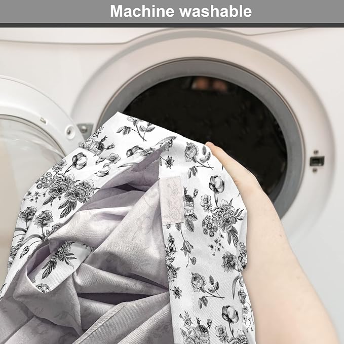 Ambesonne Black and White Dog Crate Cover, Vintage Floral Pattern Victorian Classic Royal Inspired New Modern Art, Easy to Use Pet Kennel Cover for Cats & Medium Dogs, 24 Inch, Black and White