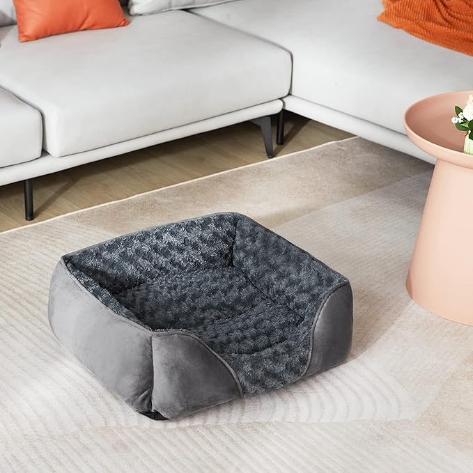 INVENHO X-Large Dog Bed for Large Medium Small Dogs, Rectangle Washable Dog Bed, Orthopedic Dog Bed, Soft Calming Sleeping Puppy Bed Durable Pet Cuddler with Anti-Slip Bottom XL(35"x25"x10")