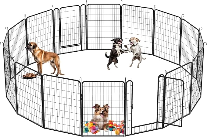 KEIKI 12 Panels 39.37" H Heavy Duty Metal Playpen with Door for Dog Fence,Pet Exercise Pen Versatile Shape for Outdoor Indoor