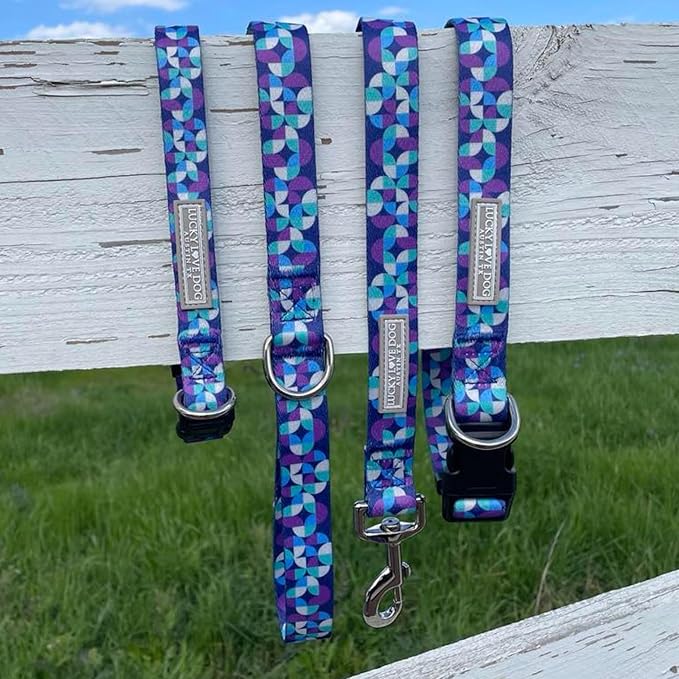 Lucky Love Dog Patterned Dog Collar - Adjustable, Durable, Soft Webbing, & Comfortable Dog Collar for Male and Female Dogs - Cool Dog Collar in Jasper Pattern with Strong Buckle, Small Size