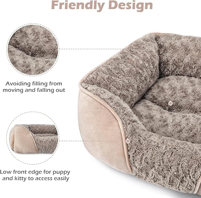 INVENHO Large Dog Bed for Large Medium Small Dogs Rectangle Washable Dog Bed, Orthopedic Dog Bed, Soft Calming Sleeping Puppy Bed Durable Pet Cuddler with Anti-Slip Bottom L(30"x24"x9")