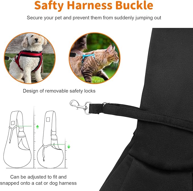 Cat Sling Carrier, Dog Sling for Small Dogs and Cats 5-15lbs, Hand-Free Reversible Puppy Sling Carrier