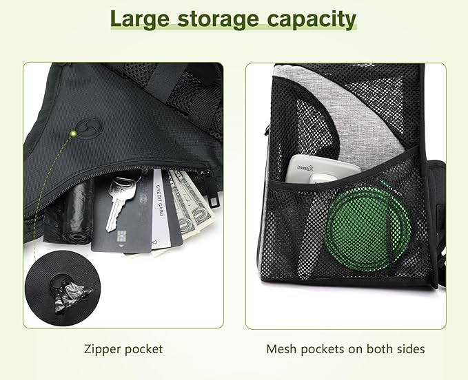 Pecute Small Dog Sling Carrier with Breathable Mesh up to 3.5kg/7.7lbs, Portable Pet Carrier Backpack for Small Cats and Dogs, Great for Chihuahua, Maltese, Yorkshire Terrier, Pomeranian