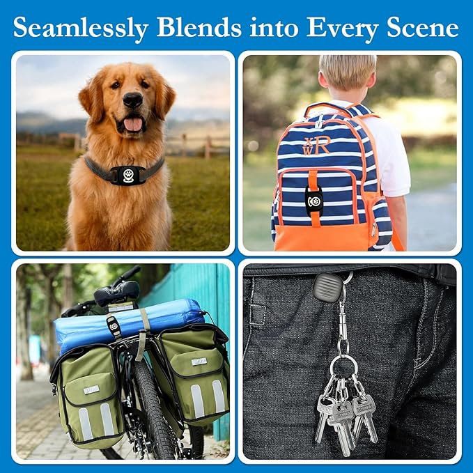 Pet Location Tracker for Dogs, Smart Tag with Enhanced Coverage, Works Seamlessly with Find My App, No Monthly Fees, Not GPS-Dependent (Black)
