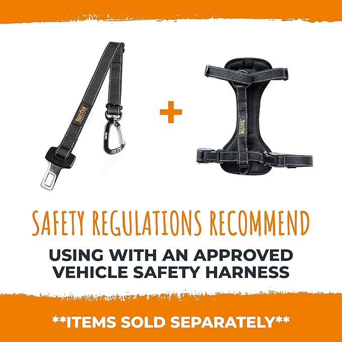Mighty Paw Dog Car Safety Belt - Dog Seatbelt Ensures Pet Protection While Driving - Seatbelt for Dogs for Car - Dog Vehicle Accessory - Dog Car Seat Belt Attachment - Car Leash Restraint System