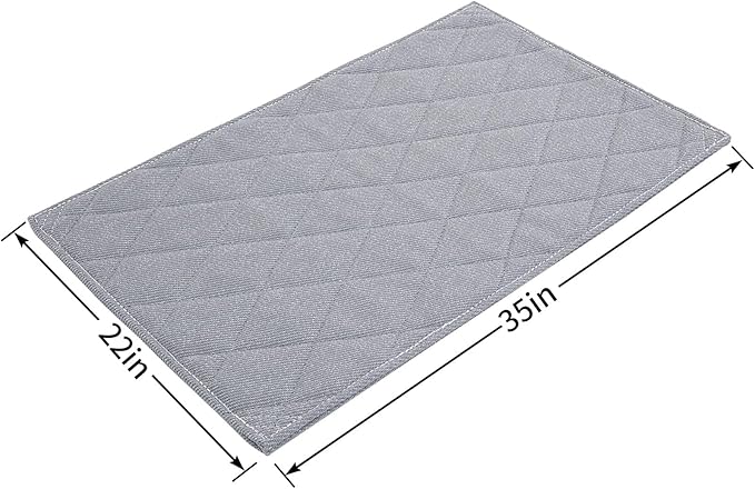 HOMBYS Chew Proof Dog Crate Pad Mat, Indestructible Kennel Pad for Aggressive Chewers, Durable and Water Resistant Teething Puppy Crate Mats for Dogs Cages (Medium(35" L x 22" W), Grey)