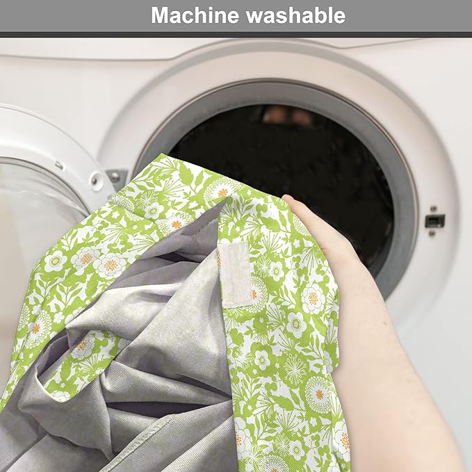 Ambesonne Botanical Dog Crate Cover, Abstract Pattern with Floral Details Spring Beauty Blossom, Easy to Use Pet Kennel Cover for Medium Large Dogs, 42 Inch, Apple Green Pale Orange