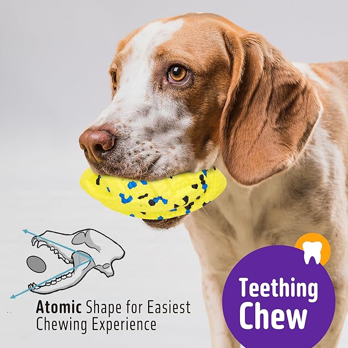 Dog Balls, 3Pcs Chew Toys Tennis Ball for Aggressive, Chewers Durable Teething Molar Tug Dog Toys, Interactive Fetch Balls Gift Set for Large Dog Medium Dog and Puppies, Durable Tug Toy, Yellow