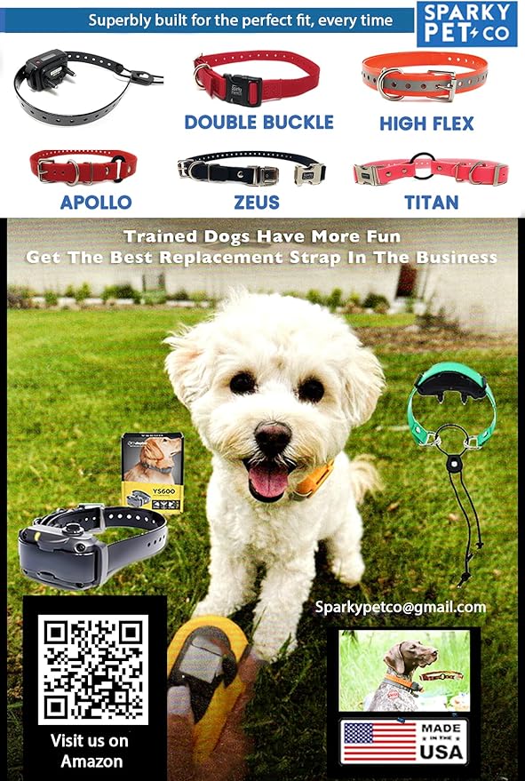 Sparky Pet Co - Surefit ECollar Replacement GPS Strap - Bungee Dog Collar - Waterproof - Adjustable - Nexus Wheel Lock - for Electronic Training & Invisible Fence Systems - 3/4" (Reflective Blue)