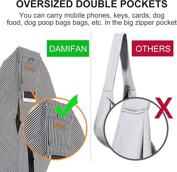 pet Carrier Comfortable pet Sling Backpack for Small Dogs and Puppy Adjustable Shoulder Strap pet Sling Carrier,Fit 7~15lb Cats&Small Dogs