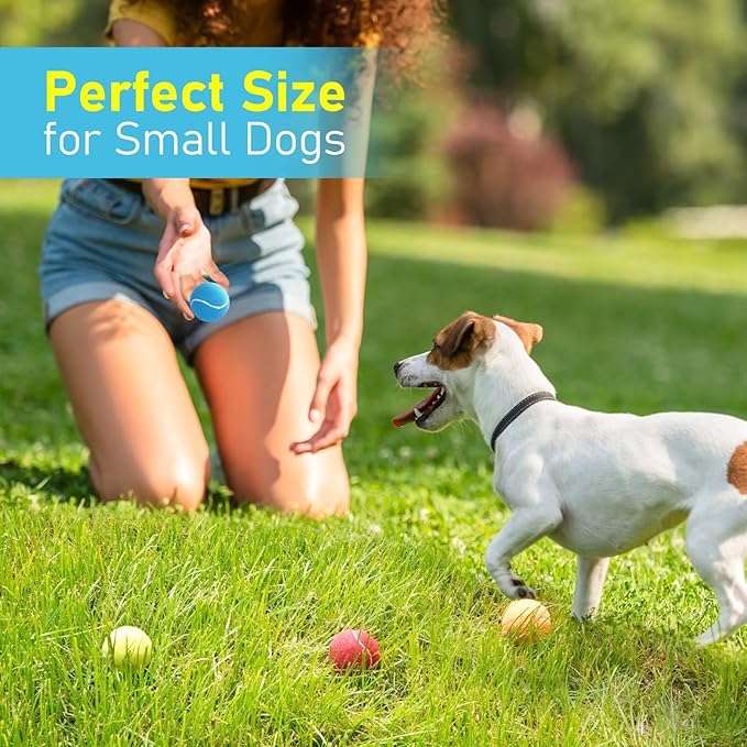 PrimePets Mini Tennis Balls for Dogs, 2 Inch Squeaky Dog Toys, Interactive Dog Toy Balls for Indoor Outdoor, Dog Squeaky Toys for Small & Medium Dogs