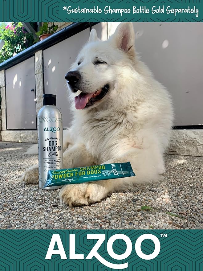 Concentrated Shampoo Powder for Dogs, Specially Formulated for Dogs with Sensitive Skin, 100% Plant-Based Active Ingredients, Vanilla Fragrance