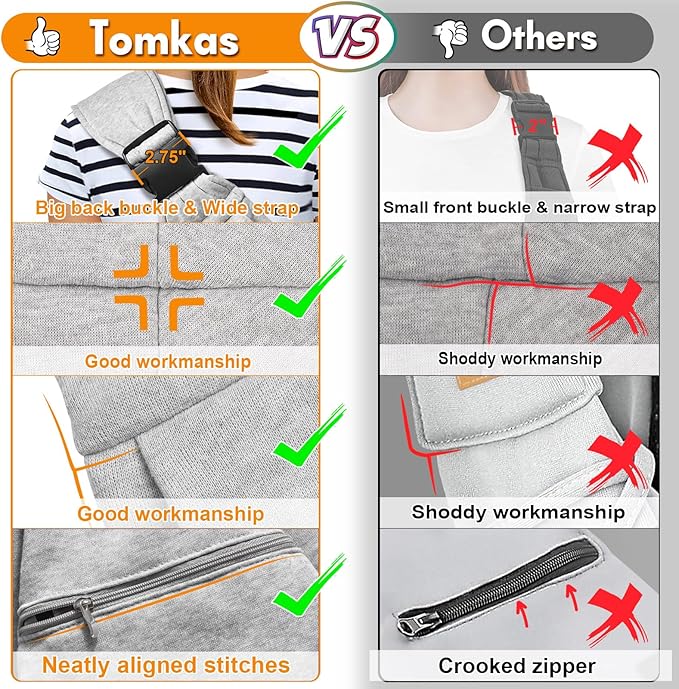 TOMKAS Dog Sling Carrier for Small Dogs pet Slings with Extra Pocket Storage Sling with Storage Pocket