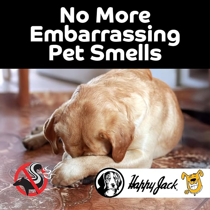 HAPPY JACK Mephidide Anti Skunk Shampoo for Dogs, Cats, Pets – Hypoallergenic Skunk Odor Remover for Dogs – Deodorizing Dog Shampoo (16oz)