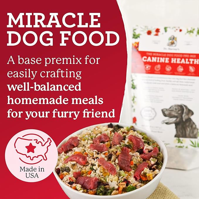 Dr. Harvey's Canine Health Miracle Dog Food, Human Grade Dehydrated Base Mix for Dogs with Organic Whole Grains and Vegetables (10 Pounds)
