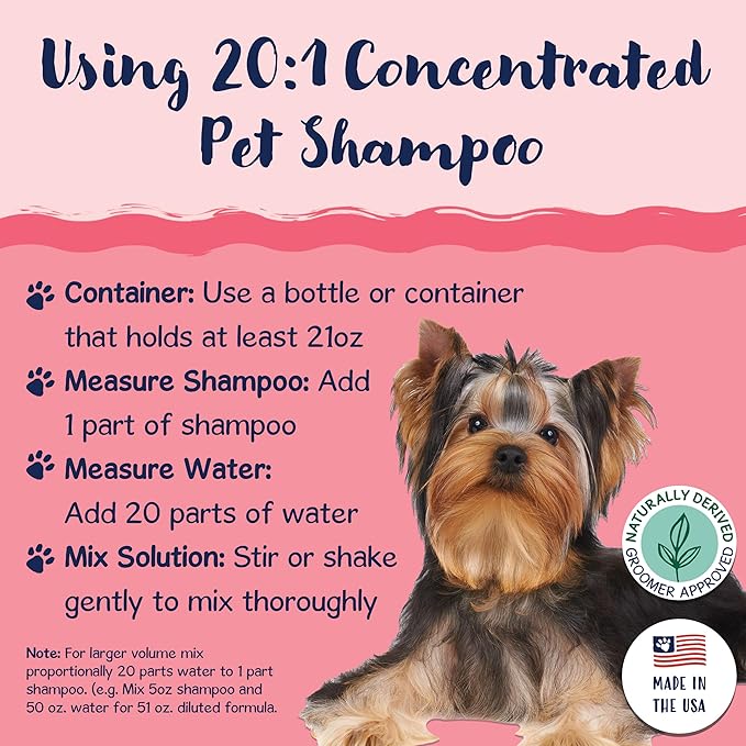 Bobbi Panter 2-in-1 Deshadding Cat Shampoo and Conditioner - Reduces Shedding, Dander & Matting, Natural Ingredients, Tear-Free, pH-Balanced, Concentrated 20:1, Watermelon Scent, 13 oz.