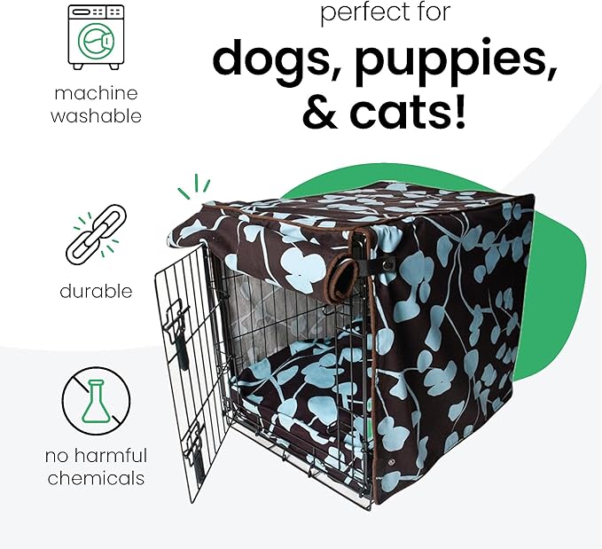 Your Hand in Mine 42-inch Dog Crate Cover, Extra Large Kennel Cover Measures 42” x 28” x 31”, Two Panel Doors Roll Up, Made from Machine-Washable 100% Cotton that is Durable, Breathable & Pre-shrunk