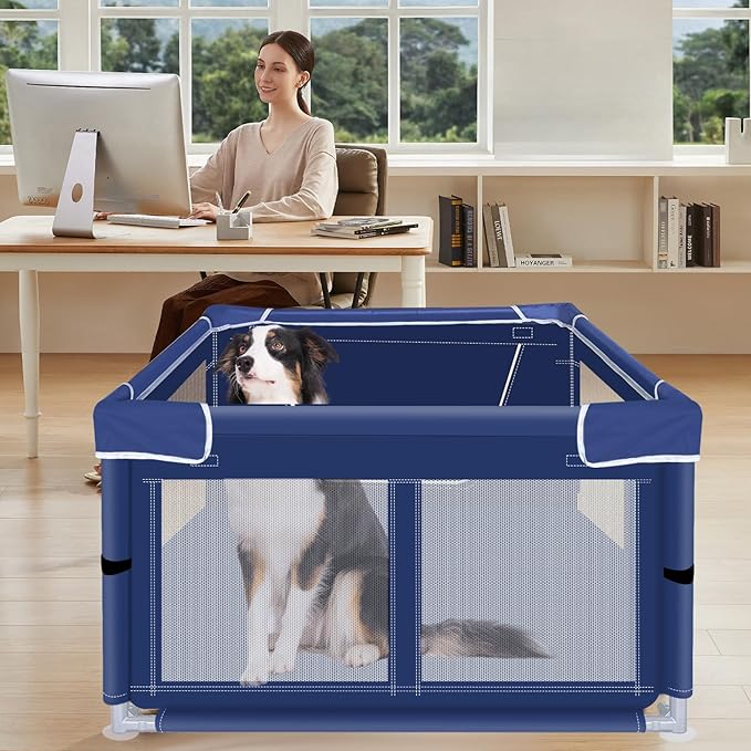 42 Inches Dog Playpens,Puppy Playpen with Gate for Puppies or Small Dogs, Dog Fence Pet Playpen for Indoor & Outdoor