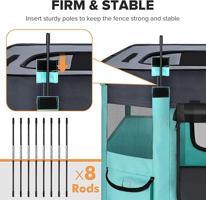 Portable Pet Playpen-Foldable Dog Cat Playpen Indoor, Exercise Pens for Puppy, Collapsible Dog Crate, Cat Tent for Outdoor Travel Camping Use with Free Carrying Case (B-Small (27.6 * 21.7 * 15.7))
