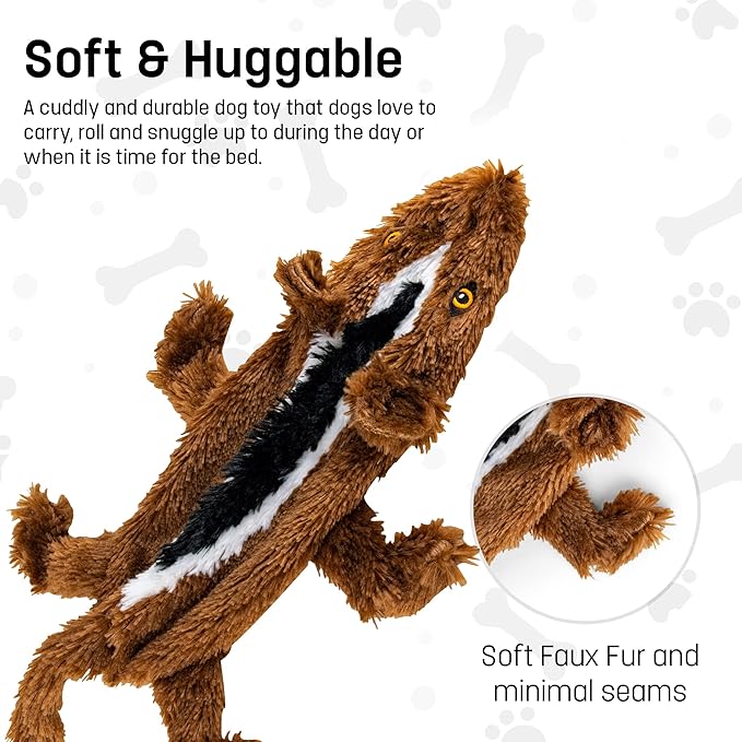 FGA MARKETPLACE Duck-Chipmunk Flat NO Stuffing NO Squeak Plush Dog Toy, Funny Style Will Entertain Your Dog for Hours, Recommended for Small and Medium Dog 21 INCH Long